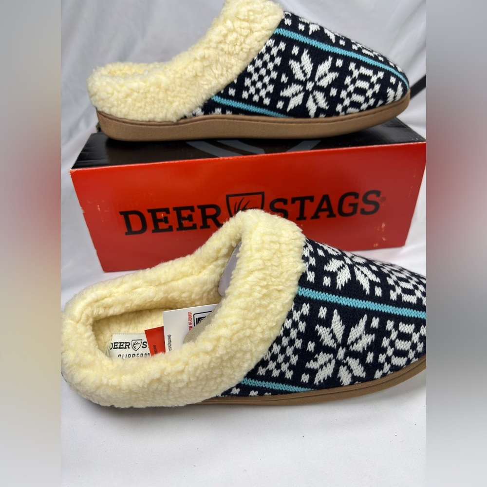 Deer Stags Nordic Knit‎ Cozy Slippers House Shoes • Size Large 11-12 Men
NWB